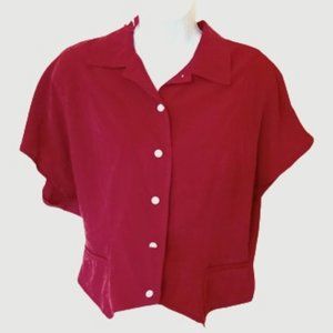 --- Burnt Orange rRed Blouse Size 42  Fits US Large 10